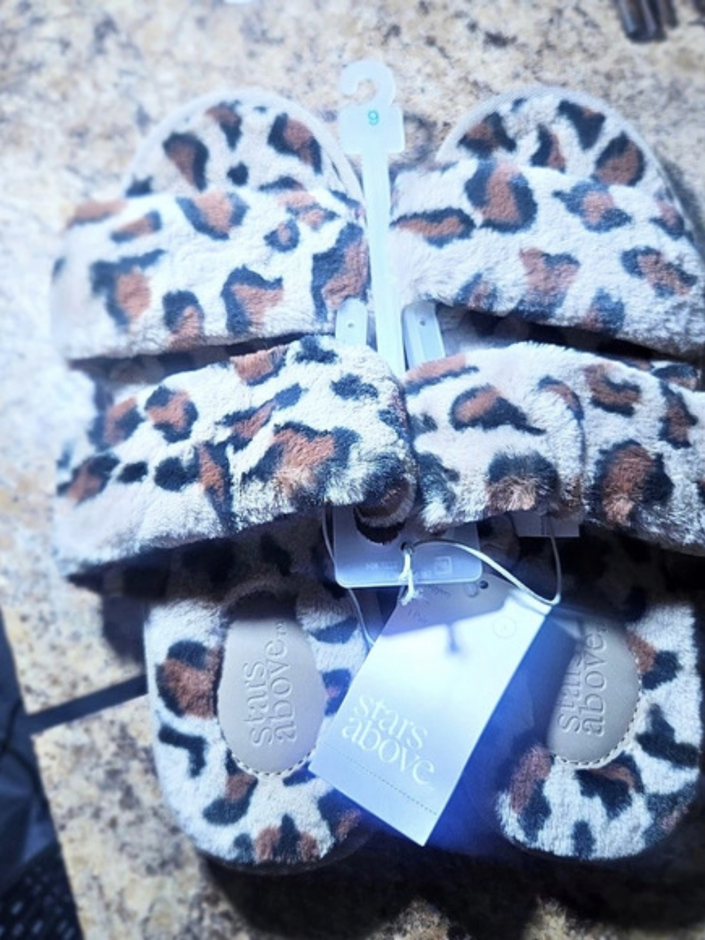 Stars Above Royal Leopard Slide Slippers Brown & Black